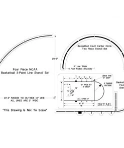 Newstripe NCAA Basketball Court Stencil Set Basketball Stencil Kits