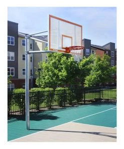 Fixed Height In-Ground Basketball Goal System Porter Vertical Post Basketball Systems; 6' Extension