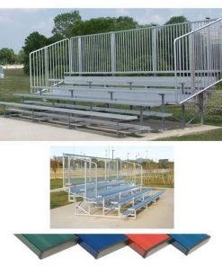 Athletic Connection Powder Coated Bleachers With Vertical Picket Railing