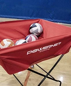 Powernet Volleyball Cart Wheeled XL Volleyball Equipment, Post Storage, Carts And Racks