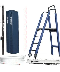 Porter Volleyball Competition Net Systems Powr-Carbon II VB International Package