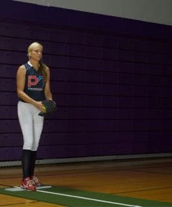 Softball Pitching Mats ProMounds Jennie Finch Green Softball Pitching Mat With PowerLine